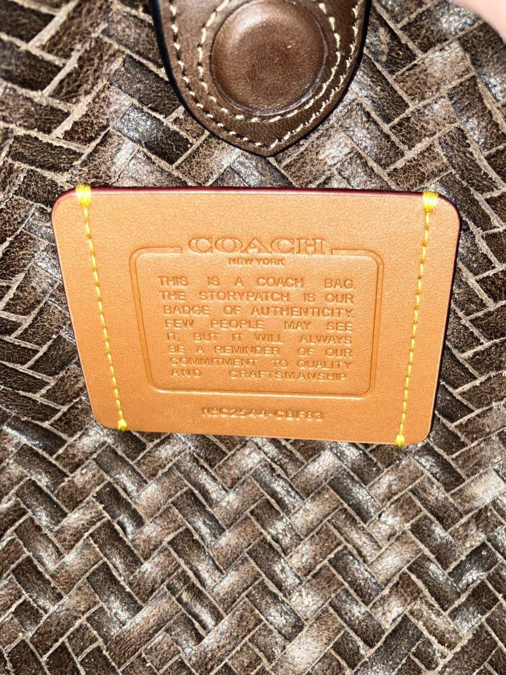 Coach Woven Swing Tote, in Maple - Picture 10 of 10